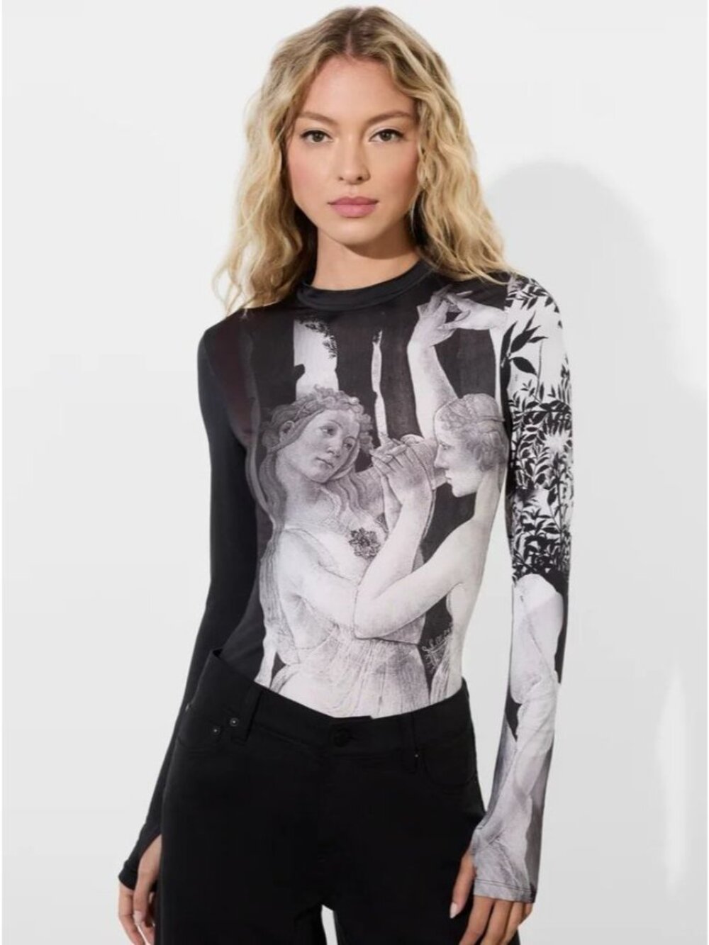 Alice + Olivia Delaina Renaissance Fresco Top Small NWT